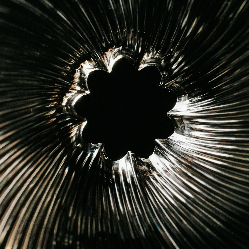 Close-up of the Hario V60 NEO 02 nine-rib base and drain hole