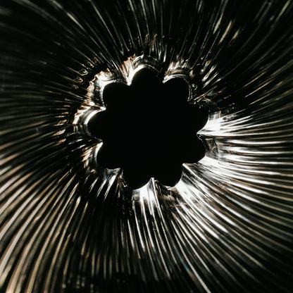 Close-up of the Hario V60 NEO 02 nine-rib base and drain hole