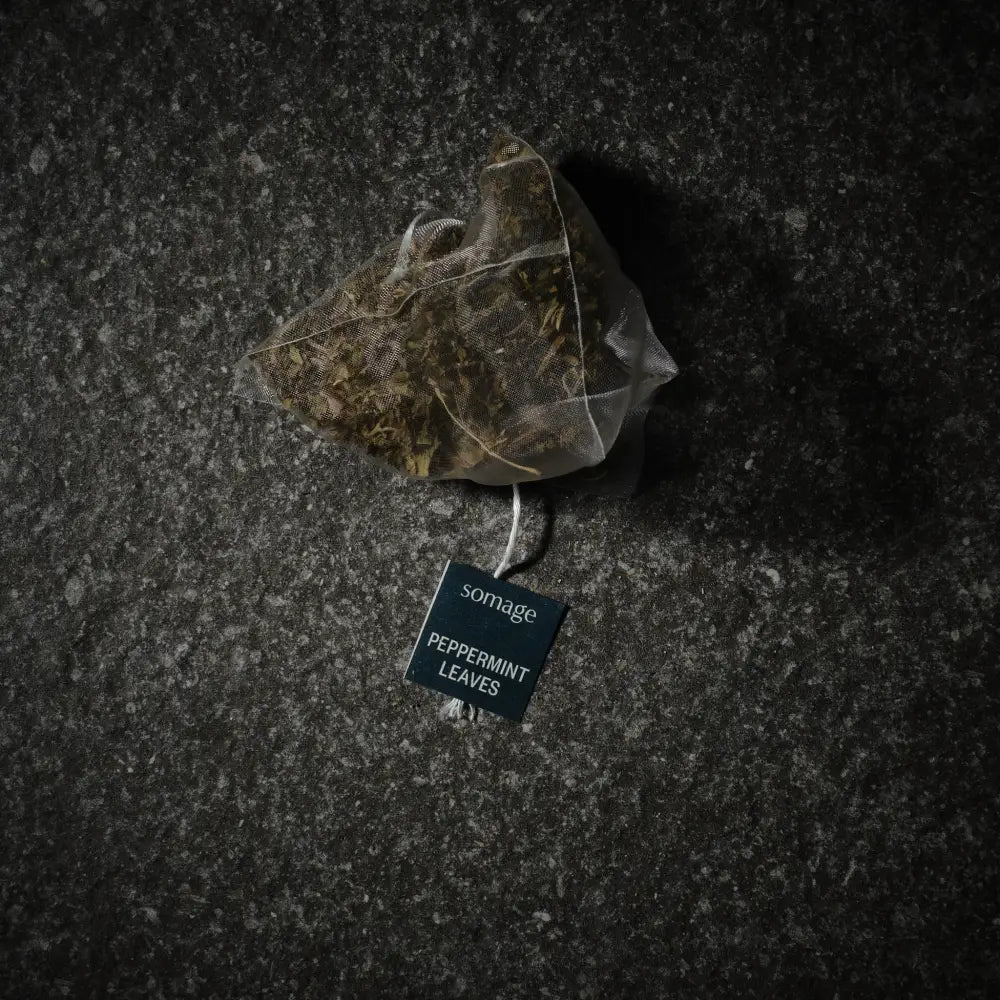 Peppermint tea brewed in cup — crisp cooling caffeine free — Clark St Coffee